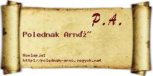 Polednak Arnó névjegykártya